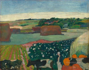 Paul Gauguin Painting - Pajares en Bretaña Postimpresionismo Primitivismo Paul Gauguin